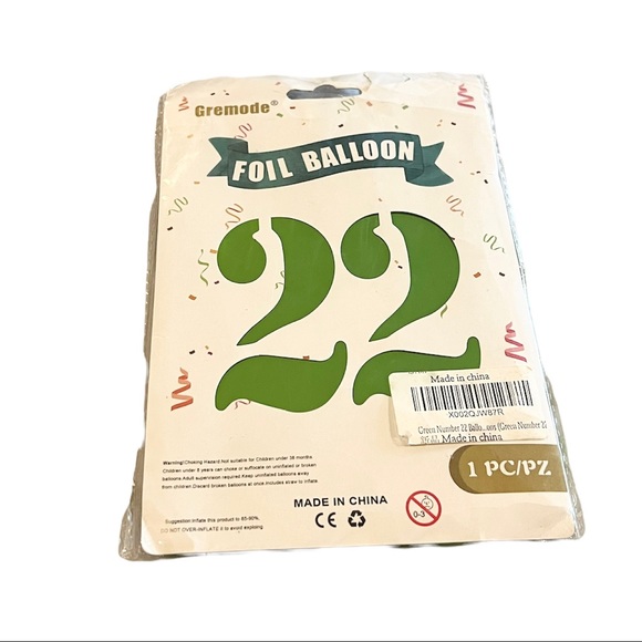 Green Number 22 Balloons,40 Inch Birthday Number Balloons - Picture 3 of 4